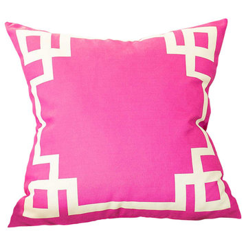 Black And  Yellow Zig Zag Decorative Throw Pillow Cover, Pink