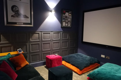 Inspiration for a modern home cinema in Other.