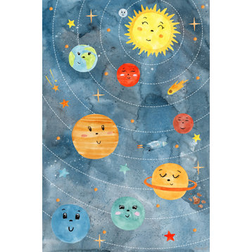 "Planets in Orbit" Painting Print on Wrapped Canvas, 8x12