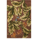 Nourison - Nourison Tropics 3'6" x 5'6" Khaki Contemporary Indoor Area Rug - This collection features imaginative tropical floral designs in a striking range of colors. Add drama and excitement with these beautiful hot-house interpretations. Heat up the surroundings and bring a touch of the tropics to any interior. 100% Wool. Hand Tufted.