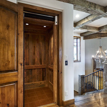Rustic Reclaimed Barnwood Elevator (leather floor)
