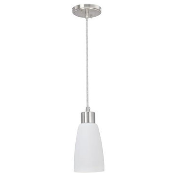 61098 Adjustable 1-Light Hanging Mini Pendant Ceiling Light, Chrome