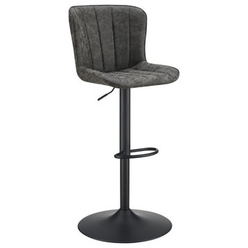 Kirkdale Adjustable Stool 2-Pack, Charcoal Faux Leather