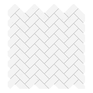 White Subway Herringbone Marble Mosaic Tile