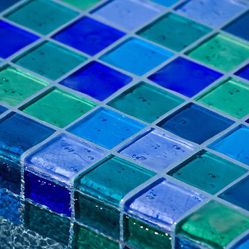 Blue and Green Mix Glass Tiled Pool
