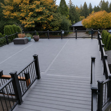 Expansive Multi-Level Deck with Covered Pavilion