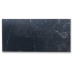 Stone Center Online - Nero Marquina Black Marble 3x6 Subway Tile Polished, 100 sq.ft. - Nero Marquina Black Marble tile 3" width x 6" length x 3/8" thickness; Polished (Glossy) finish
