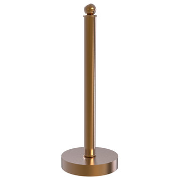 Contemporary Counter Top Kitchen Paper Towel Holder, Brushed Bronze
