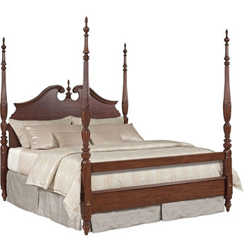 Kincaid Furniture Hadleigh Rice Carved Bed, Cherry, Queen