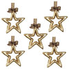 Luxe Metallic Gold Leaf Star Ornament Set 5 Elegant 12 in Hanging Open Outline