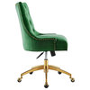 Regent Tufted Performance Velvet Office Chair, Gold Emerald