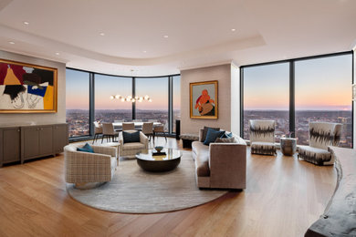 Living room photo in Boston