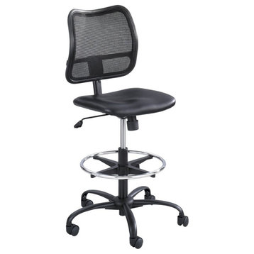 Safco Vue Extended-Height Vinyl Drafting Chair in Black