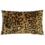 Pillow Decor - Pillow Decor - Snake Skin Velboa Faux Fur Throw Pillow, 12" X 20" - The Snake Skin Velboa 12 x 20 Rectangular Throw Pillow is made from an ultra soft low-pile faux fur fabric. The fur/nap is approximately 1/16 to 1/8 of an inch long and features a slightly wavy texture and design. The result is a stunning faux fur pillow in deep gold and black. Depending on the angle and light, the appearance and colors may vary slightly, giving the pillow wonderful depth and richness. This is a durable, easy to care for pillow that would be perfect in a den, family room, or any fun lounge setting.