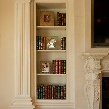 Clive Christian Classical Cream Bookcase for media equipment.
