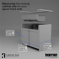 Karran Retrofit Farmhouse Quartz 34" Double Bowl Sink, Grey