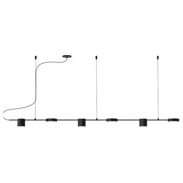 Counterpoint 4-Light LED Linear Pendant, Satin White, Satin Black, 6-Light