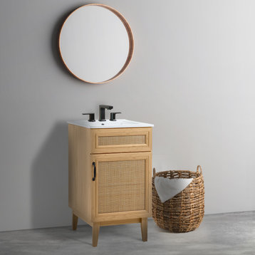 20" Modern Farmhouse 2-Shelf Bath Vanity Cabinet Only (Sink Basin not Included)