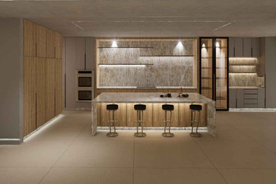 Large minimalist kitchen photo in Orange County