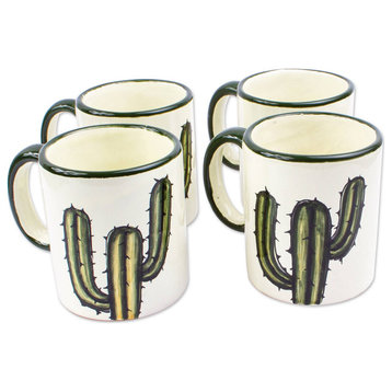 NOVICA Saguaro And Ceramic Mugs  (Set Of 4)