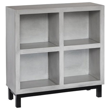 Contemporary Bookcase, 4 Spacious Open Compartments, Perfect for Storage, Gray