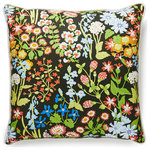 SCALAMANDRE - Nymph Floral Pillow, Black Multi, 22" X 22" - Featuring luxury textiles from The House of Scalamandre, this pillow was thoughtfully curated by our design team and sewn together with care in the USA. Effortlessly incorporate a piece of our rich history and signature aesthetic into your home, and shop our pre-styled pillows, made for you!