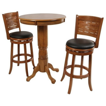 Boraam Florence 3 Piece Pub Set in Brush Oak