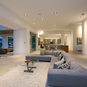 Contemporary Living Room with Indoor-Outdoor Flow — Bay Isles South Longboat Key