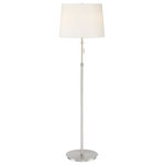 Arnsberg - X3 Floor Lamp, Satin Nickel White Shade - The X3 Floor Lamp by Arnsberg is an interior decorator's best friend. Elevating simple versatility to an art form, it embraces straightforward design for a go-anywhere look that complements any era of décor. From mid-century chic to the latest trends in home fashions, this lamp comes ready to complement it all courtesy of an elegant slender column topped by a gently tapered shade: a subtle contrast of rich metallic finish against handsome textile warmth.