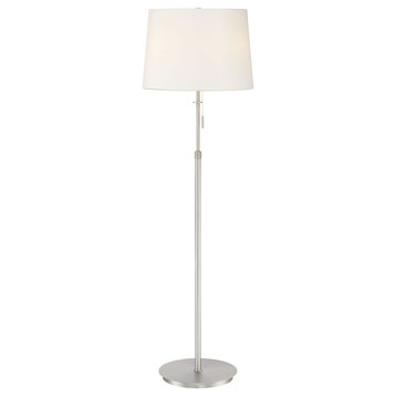 X3 Floor Lamp, Satin Nickel White Shade