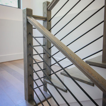 Project #79 | Minimalist Staircase with Black Horizontal Rods