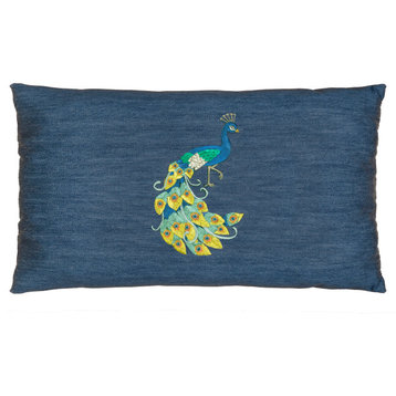 Linum Home Textiles Penelope Denim Decorative Pillow Cover, Denim Blue, Lumbar