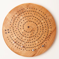 Round Cribbage Board with Beautiful Pegs - Board Games And Card Games