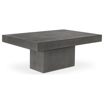 47 Inch Outdoor Coffee Table Grey Contemporary