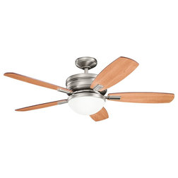 Transitional Ceiling Fans Carlson52in 2 Light Fluorescent Bulb Ceiling Fan in Antique Pewter w/