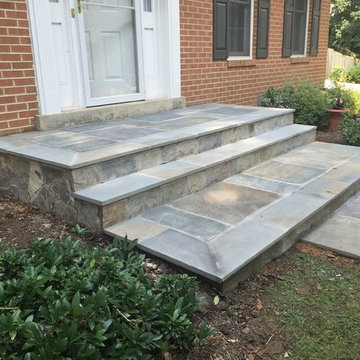 Flagstone Walkway in Bethesda MD with Border on Stoop