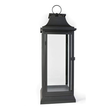 Serene Spaces Living Black Hampton Lantern, Available in 3 Sizes, Large