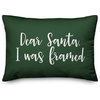 Dear Santa, I Was Framed, Dark Green 14x20 Lumbar Pillow