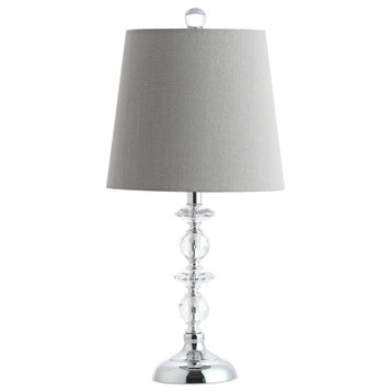 Safavieh Lucena Table Lamp, Gray Shade/Clear Base