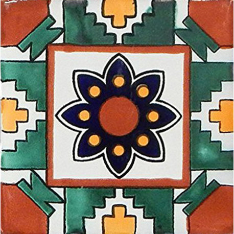 6"x6" Mexican Talavera Handmade Tiles, Set of 40