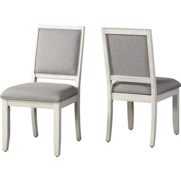 Canova Parsons Chair, Set of 2 Weathered White, Gray