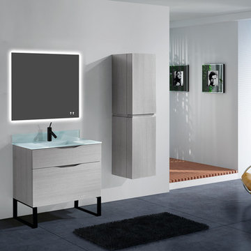 Madeli Bolano 36" in Ash Grey and Matte Black C-Base legs