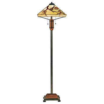Quoizel TF9404 Tiffany 2 Light 60" Tall Floor Lamp - Olde Brass