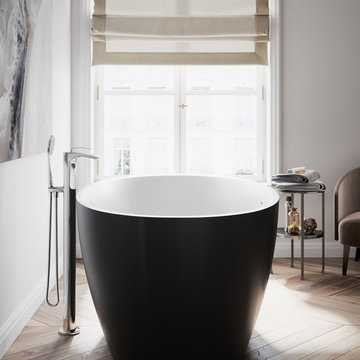 Aquatica Sensuality™ Blck-Wht Freestanding Solid Surface Bathtub