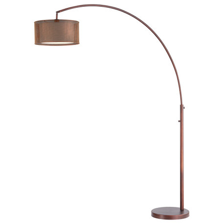 Artiva Elena IV 81" Double Shade LED Arched Floor lamp, Antique Bronze