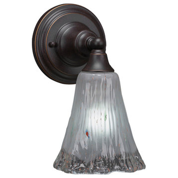 1-Light Wall Sconce, Dark Granite/Frosted Crystal