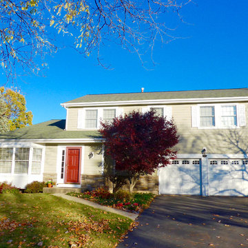 Libertyville, IL Split Level House Taupe Exterior Remodel