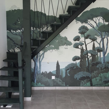Escalier avec papier panoramique