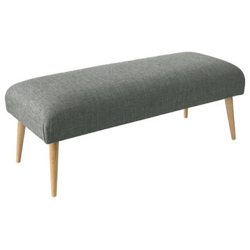Lucy Bench With Cone Legs, Zuma Charcoal