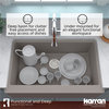 Karran Farmhouse/Apron-Front Quartz 34" Single Bowl Kitchen Sink, Concrete